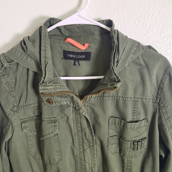 New Look Army Green Anorack Style Hoodie Jacket, Size XL - Picture 9 of 10